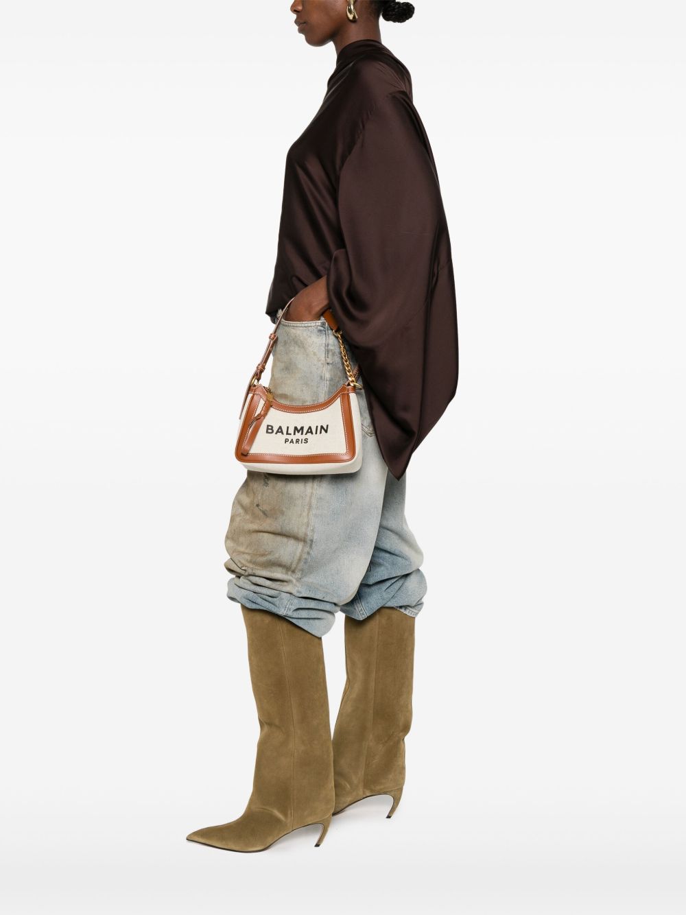 Balmain Bag Leather Brown