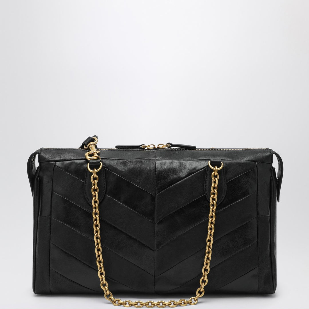 Valentino Garavani Panthea bag in black chevron-pattern nappa