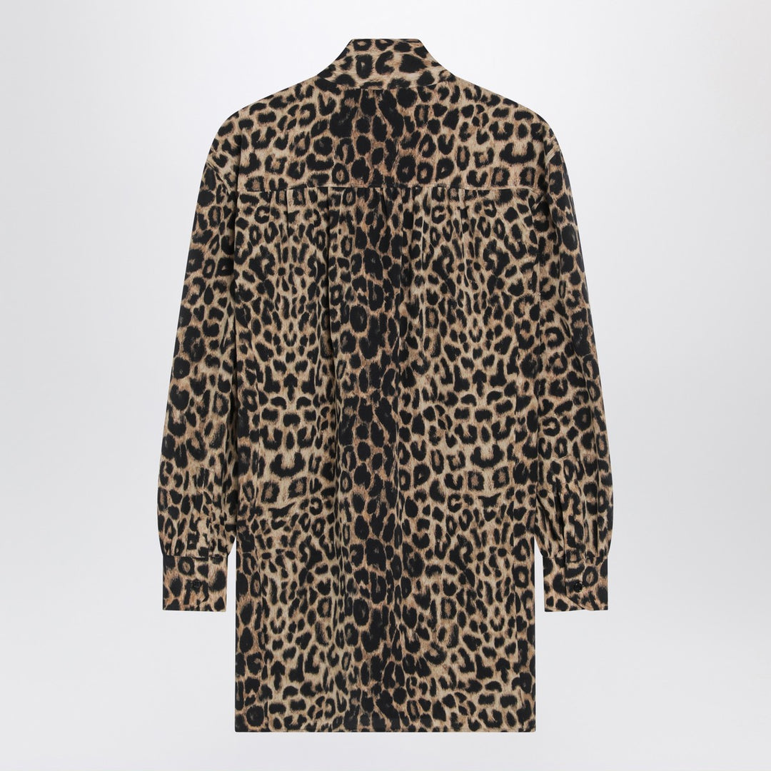 Saint Laurent Leopard-print silk mini dress