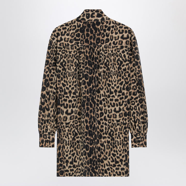 Saint Laurent Leopard-print silk mini dress