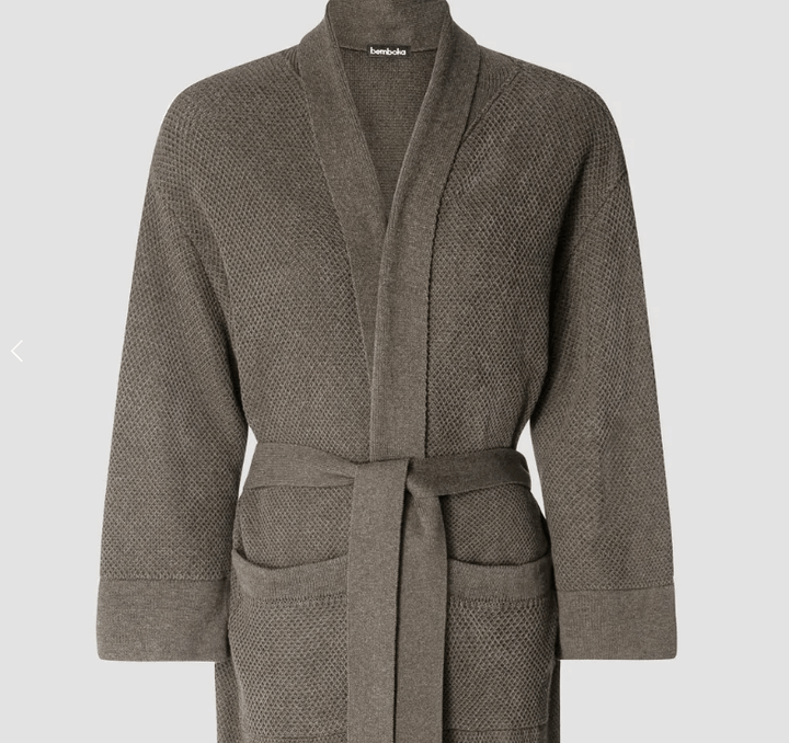 Bathrobes (S/M) H125cm / Marl Mocha Bemboka Pure Cotton Knitted Bathrobes Brand