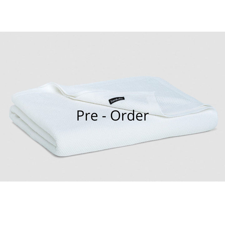 Bemboka Blankets White Bemboka Moss Stitch Cotton Baby Cot Blankets Bemboka Moss Stitch Cotton Baby Cot Blankets I Luxury Bedding Australia Brand