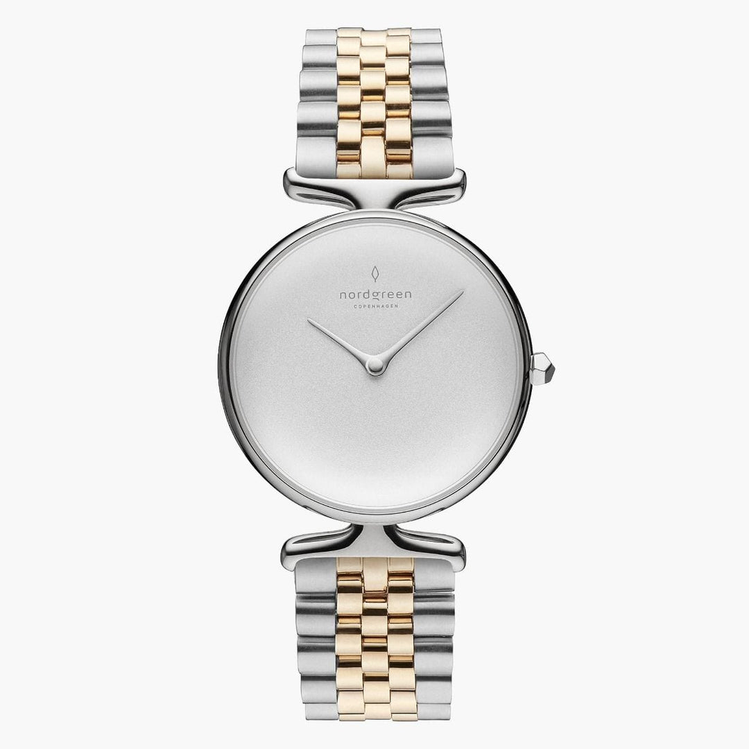 Nordgreen Chronograph Watches Nordgreen Unika 32mm Silver Golf 5 Link Strap Watch Nordgreen Unika 32mm Silver Golf 5 Link Strap Watch Brand