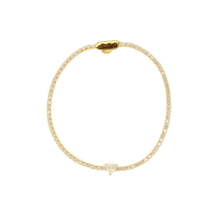 Georgini Bracelet Georgini Sweetheart Tennis Bracelet Gold 18cm Brand