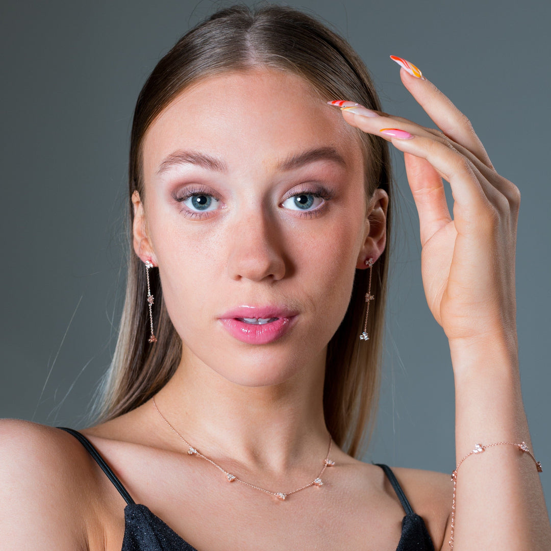 Georgini Earring Georgini The Layered Edit Trois Earrings Rose Gold Brand