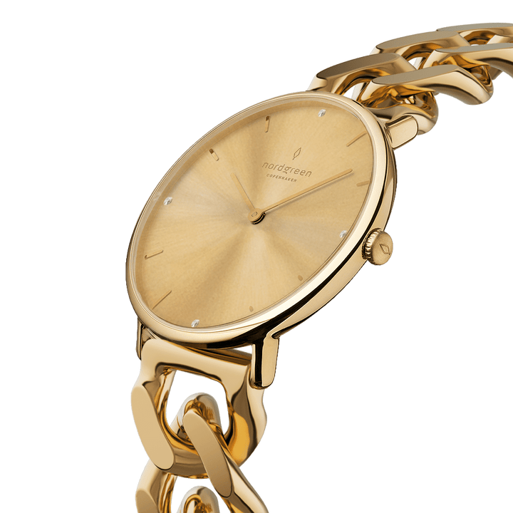 Nordgreen Watch Nordgreen Native 28mm Women's Gold Chain Crystal Dial Luxury Watch Brand
