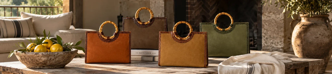 My Style Bags — four handbags fully visible in a Mediterranean interior