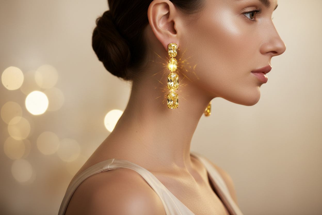 Collection: Yellow Diamond Earrings