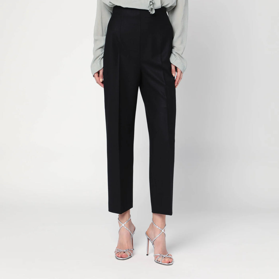 Alberta Ferretti - Black wool-blend trousers