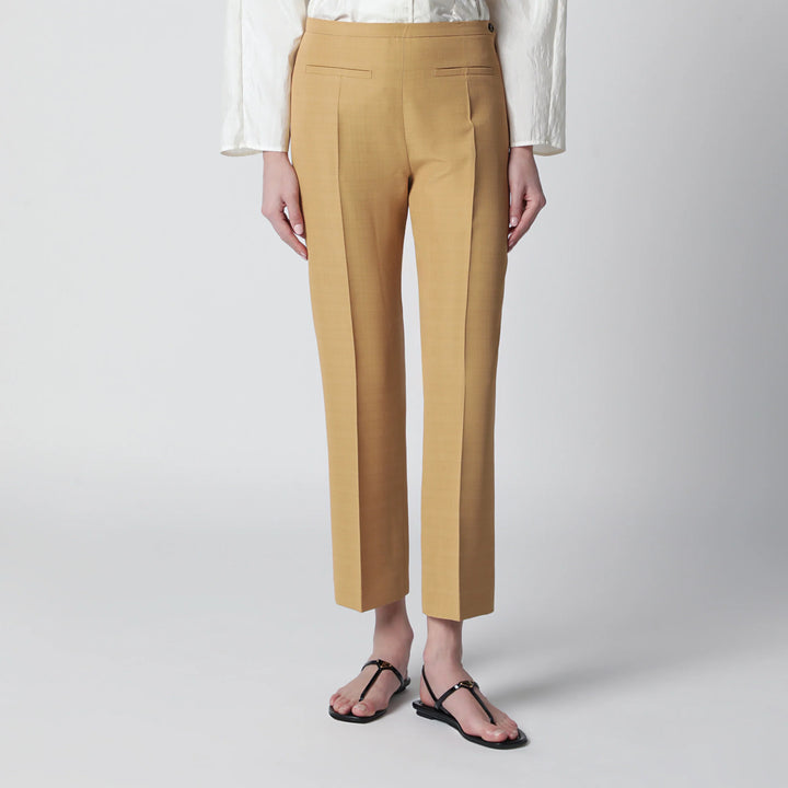 Alberta Ferretti - Beige ankle-length trousers in viscose blend