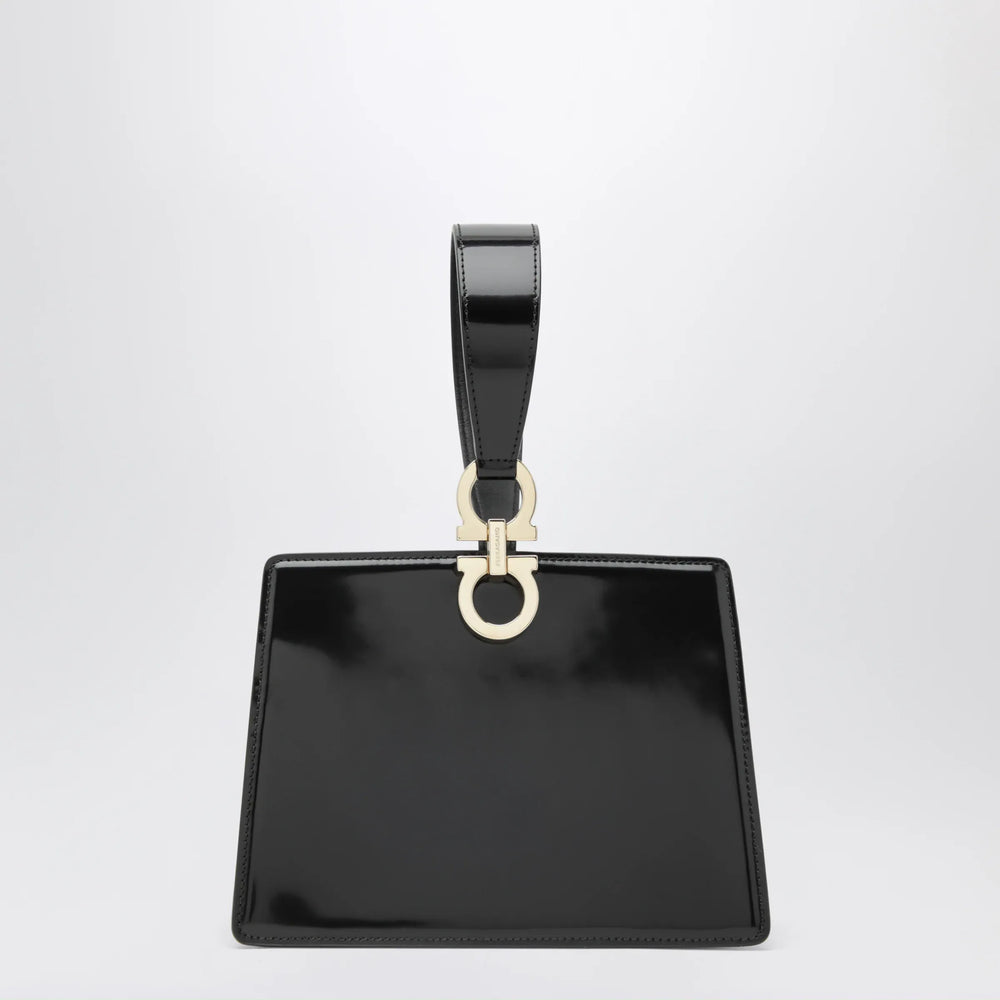Ferragamo - Black double Gancini mini clutch Brand Apparel & Accessories TU