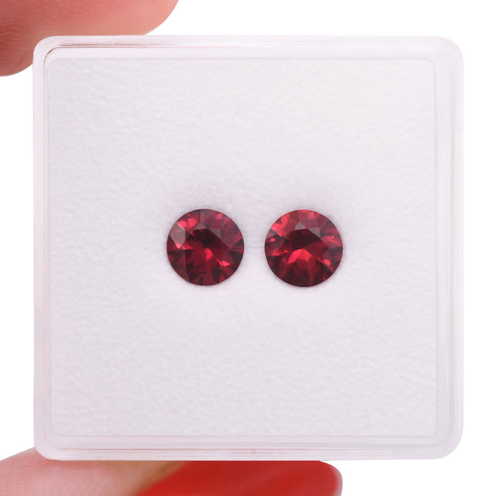1.12 Carat Red MOZAMBIQUE Round Rubies Pair