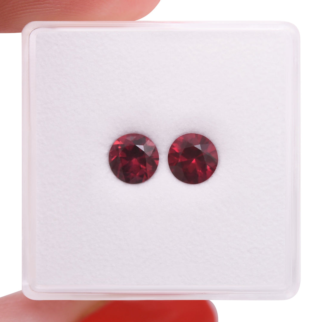 1.16 Carat Red MOZAMBIQUE Round Rubies Pair