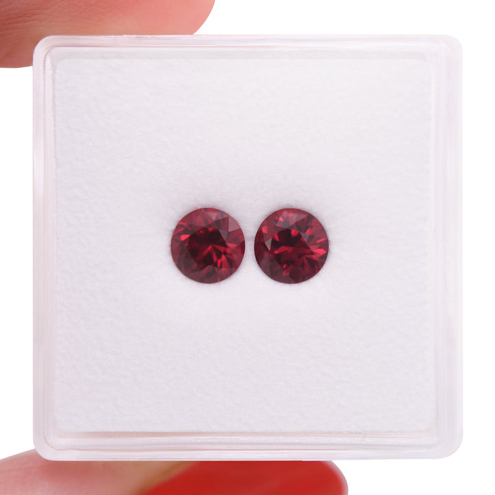 1.19 Carat Red MOZAMBIQUE Round Rubies Pair