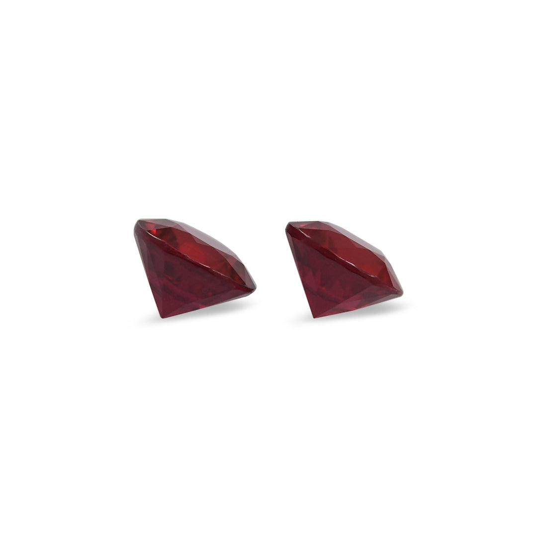1.28 Carat Red MOZAMBIQUE Round Rubies Pair