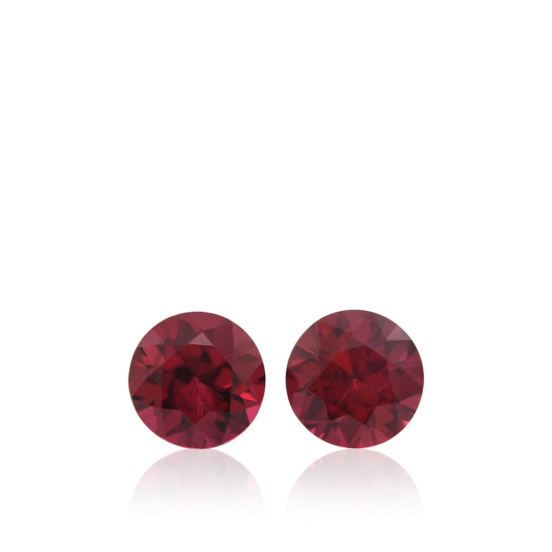 1.30 Carat Red MOZAMBIQUE Round Rubies Pair