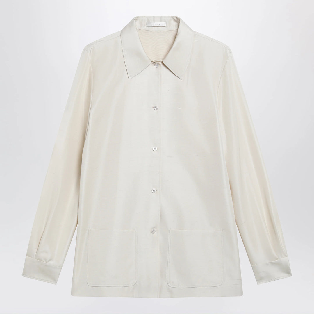 The Row - Lucetta shantung silk shirt in vanilla