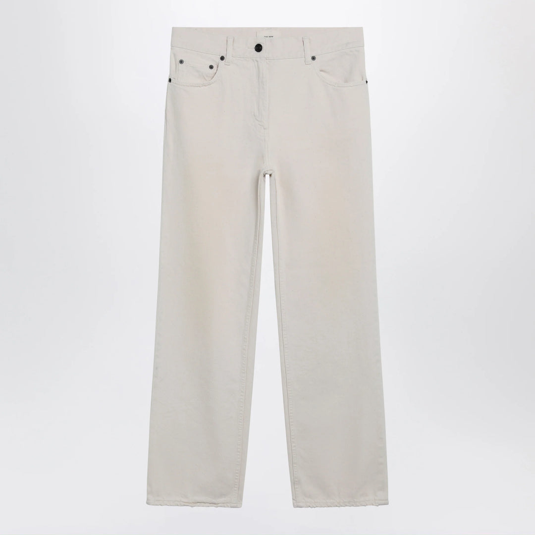 The Row - Fargo jeans in lightly distressed cotton denim, ecru