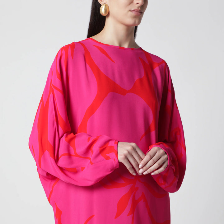 Dries Van Noten - Dress with Fuchsia Print in Viscose