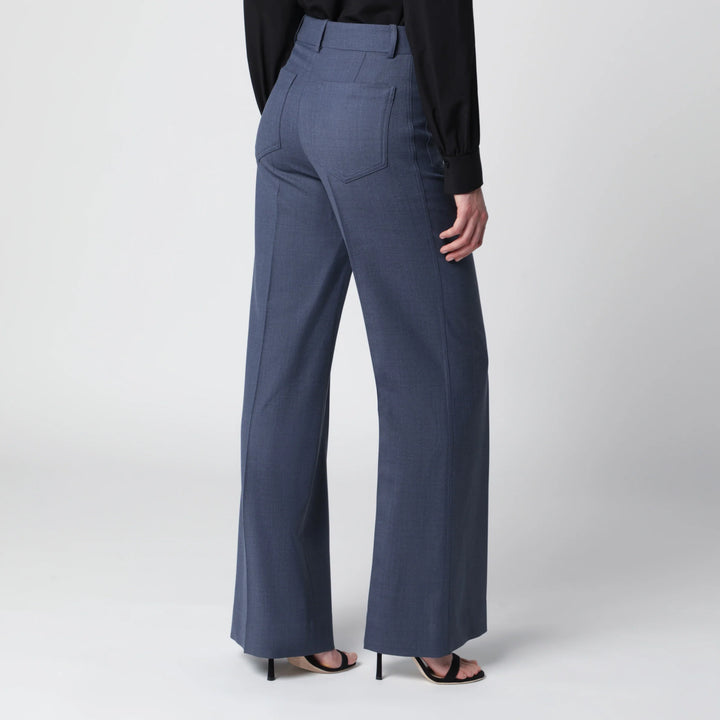 Victoria Beckham - Alina trousers in blue mélange wool blend