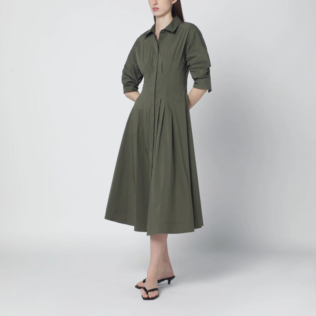 SIMKHAI - Military green midi shirt dress