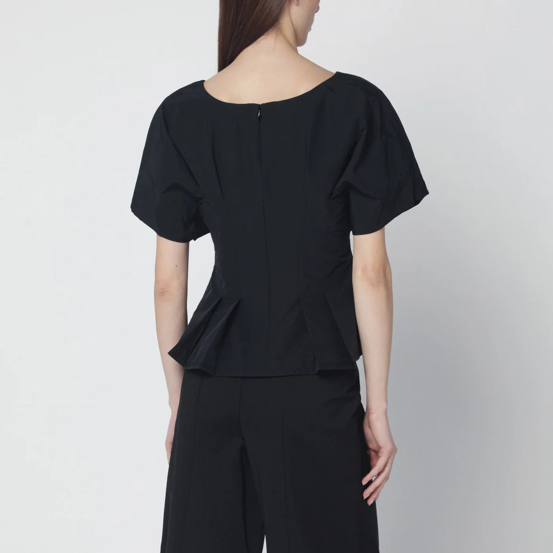 SIMKHAI - Rozen black cotton faille top