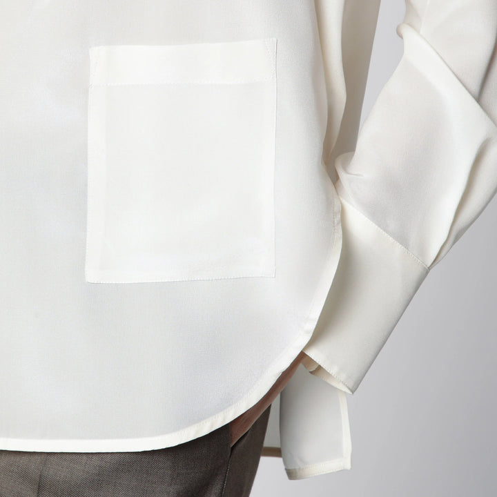 Victoria Beckham - Ivory Silk V-Neck Blouse