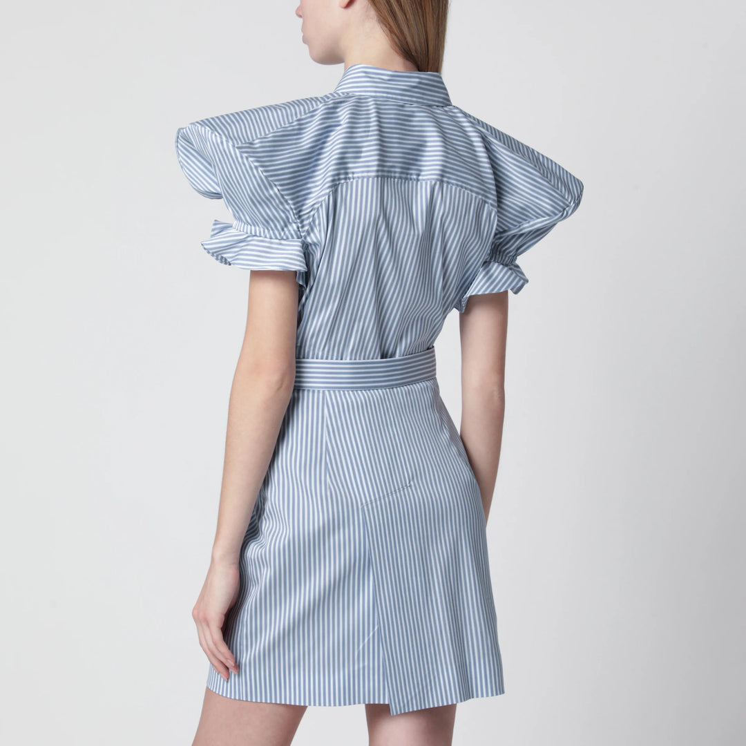 Vivienne Westwood - White/light blue striped shirt with wide shoulders