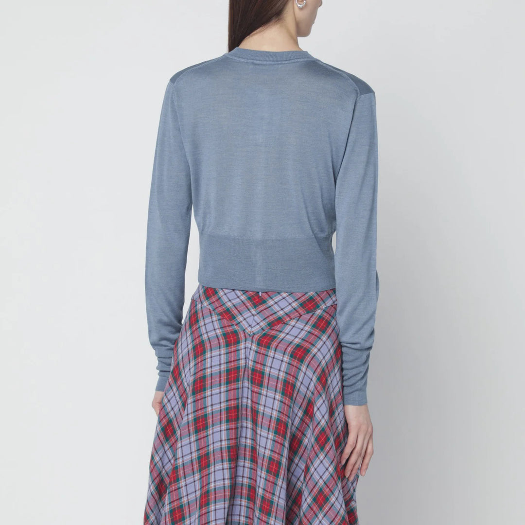 Vivienne Westwood - Ice-blue cropped wool and silk cardigan