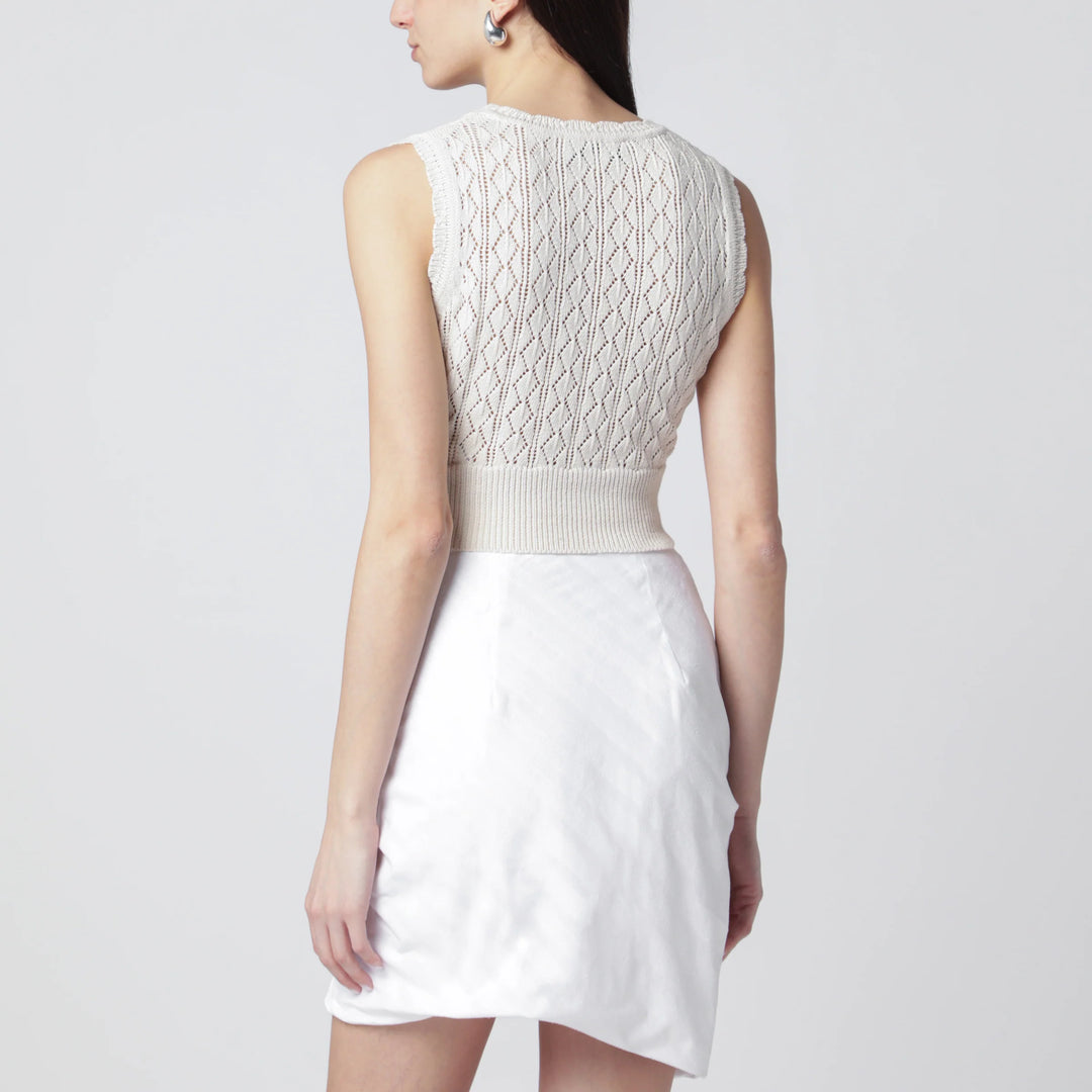 Vivienne Westwood - Cream crochet top with Orb logo