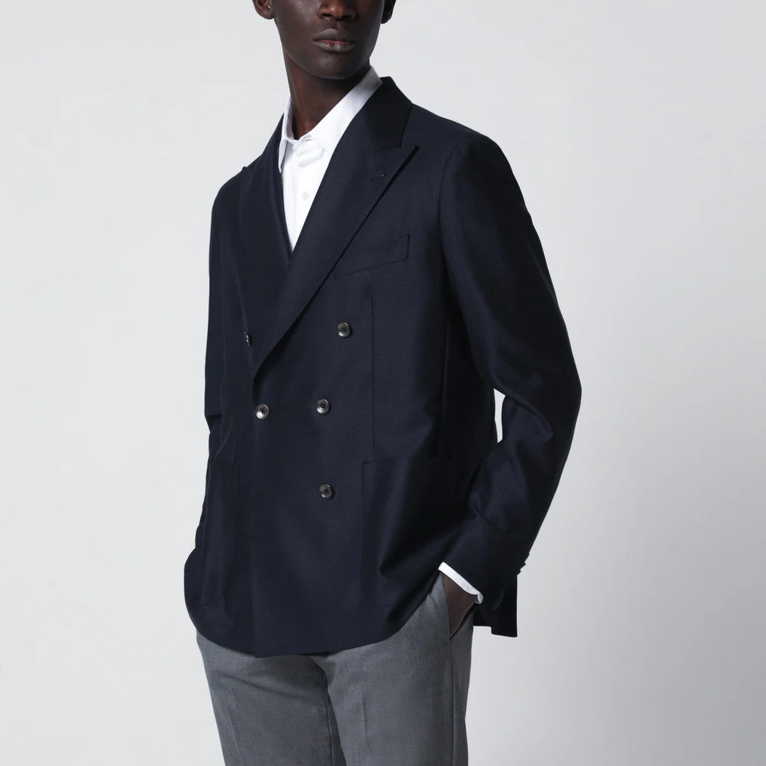 Tagliatore - Blue wool double-breasted jacket