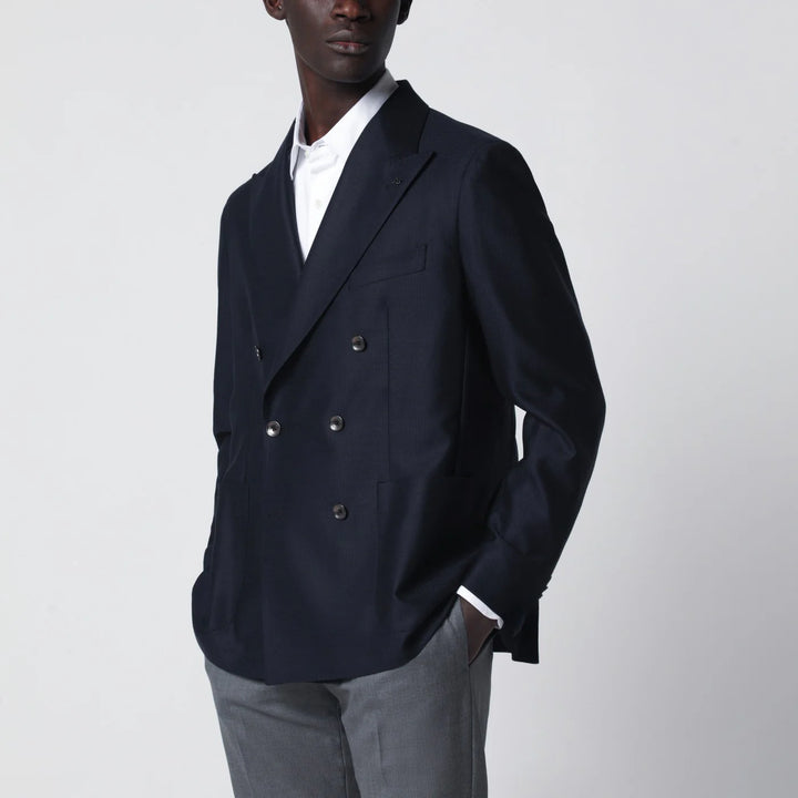 Tagliatore - Blue wool double-breasted jacket
