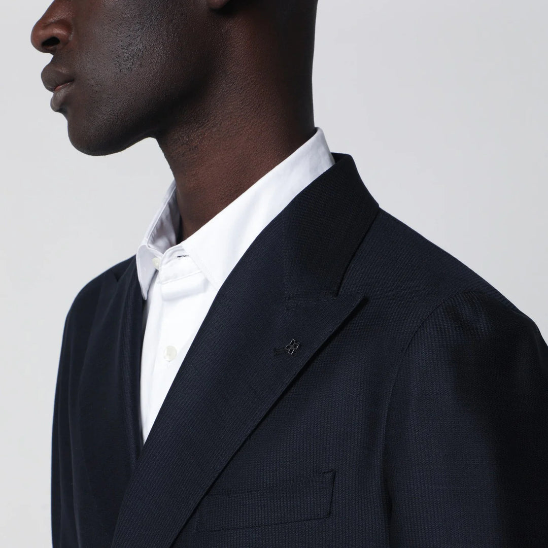 Tagliatore - Blue wool double-breasted jacket