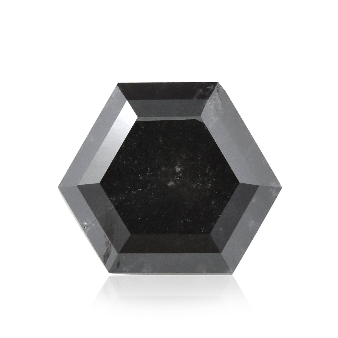 2.22 Carat Fancy Black Hexagonal  Diamond  GIA