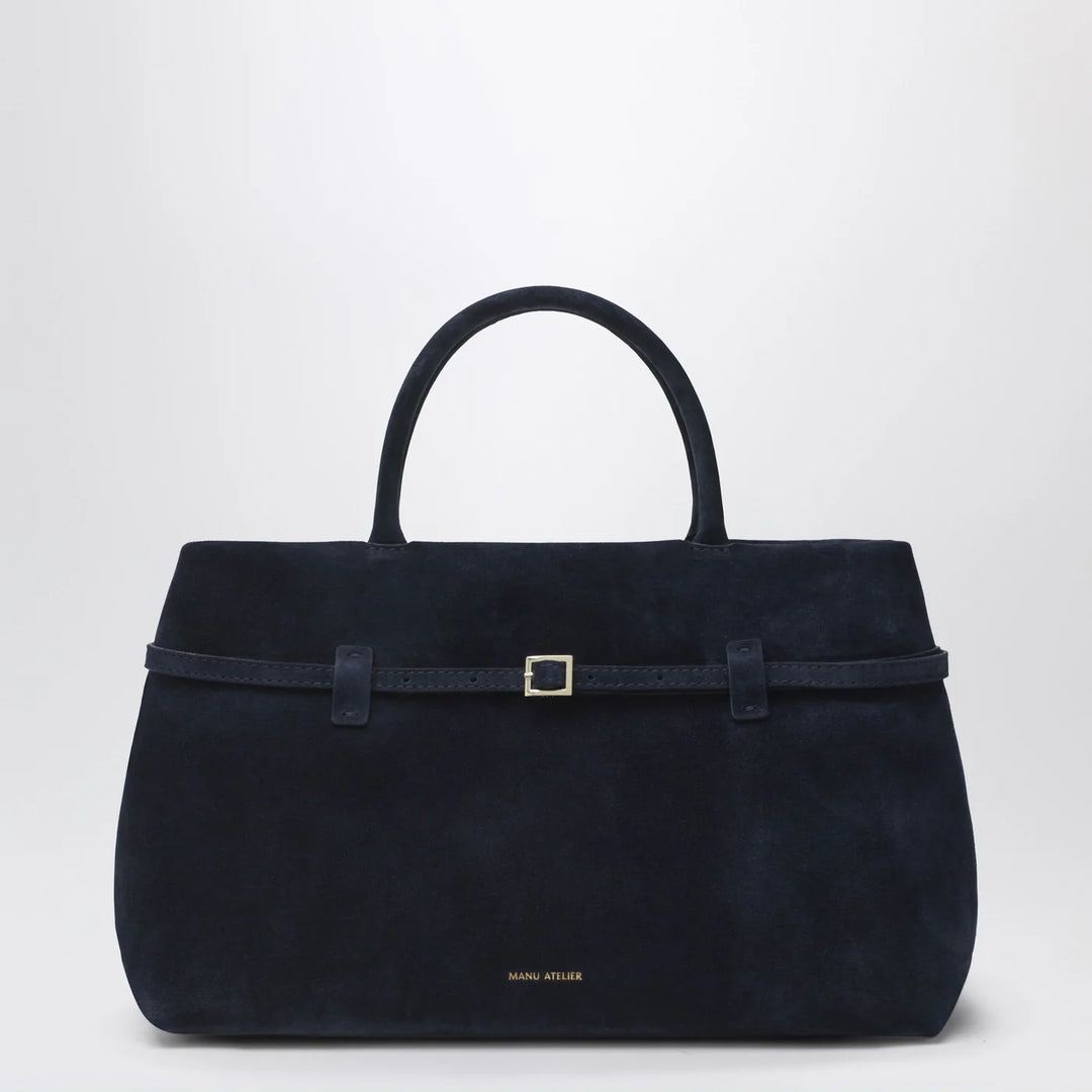 Manu Atelier - Le Cambon 35 dark blue suede bag