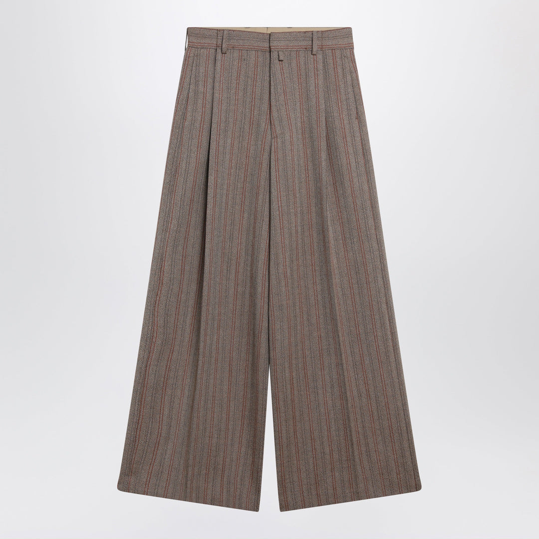 Dries Van Noten - Wide-leg pinstripe wool trousers