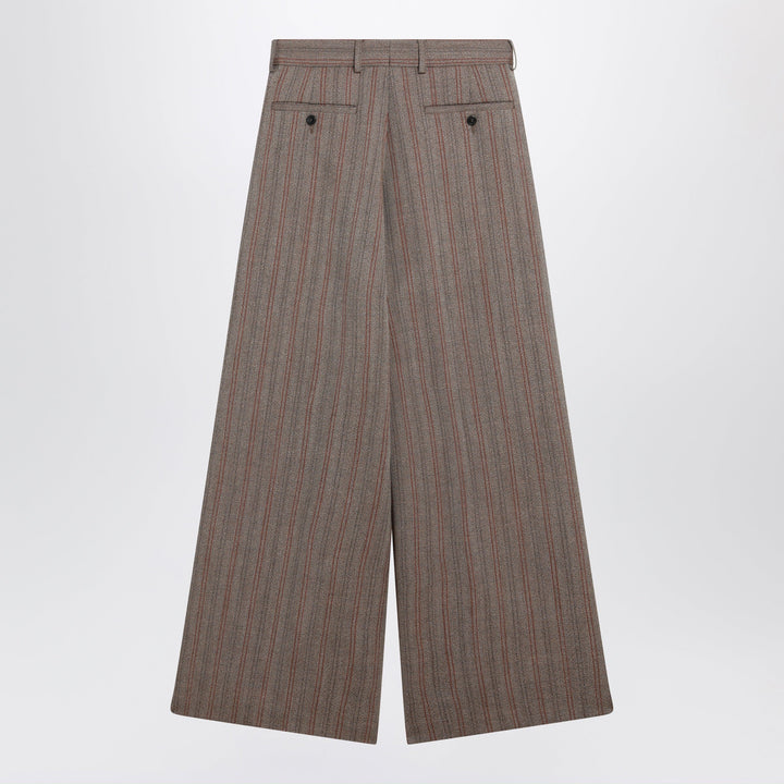 Dries Van Noten - Wide-leg pinstripe wool trousers