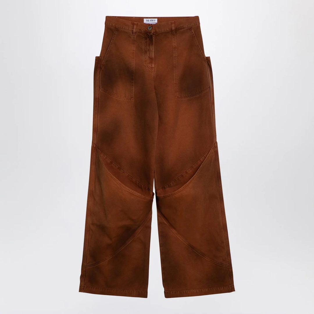 The Attico - Brown shaded baggy jeans