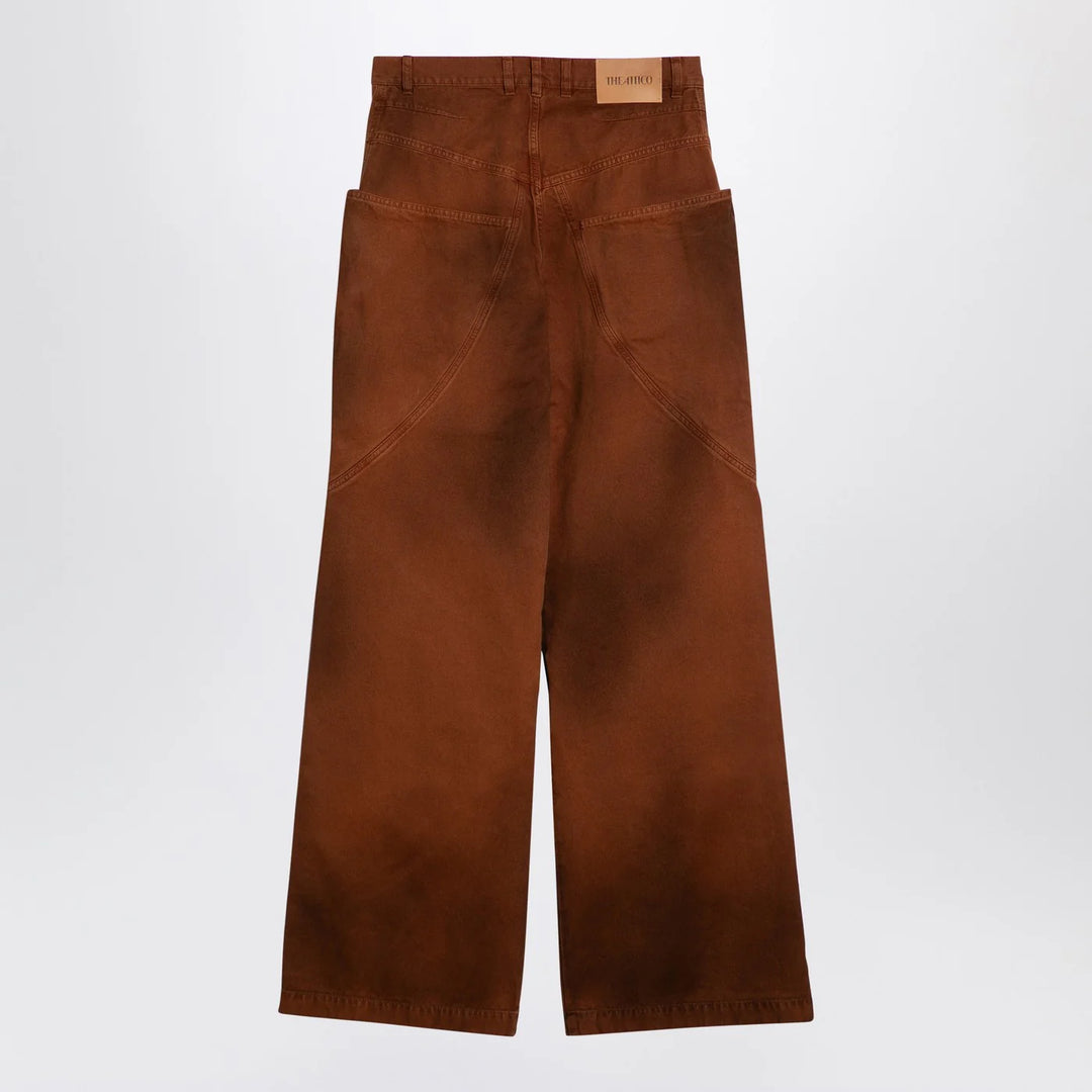 The Attico - Brown shaded baggy jeans