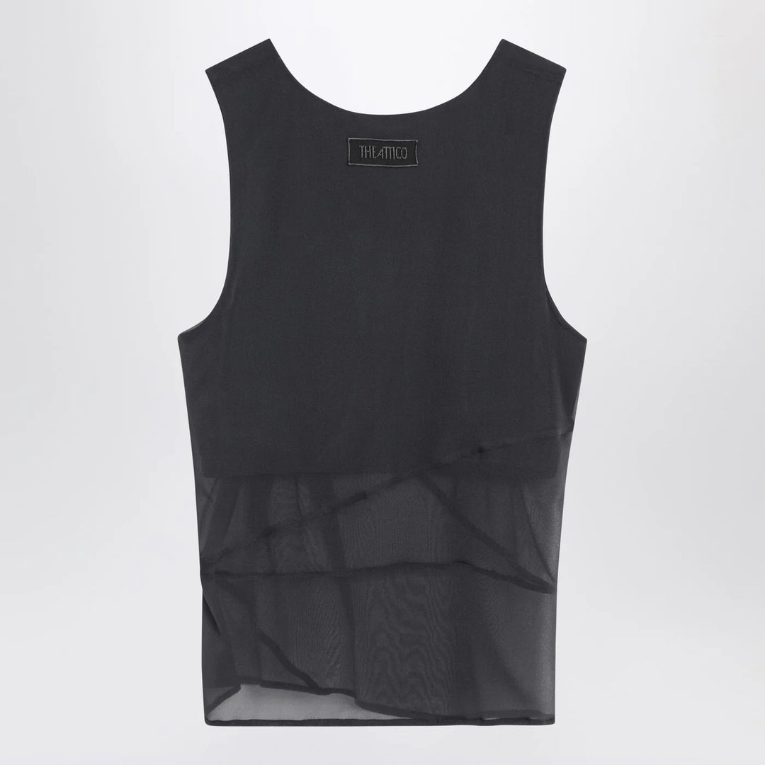 The Attico - Gray silk tank top