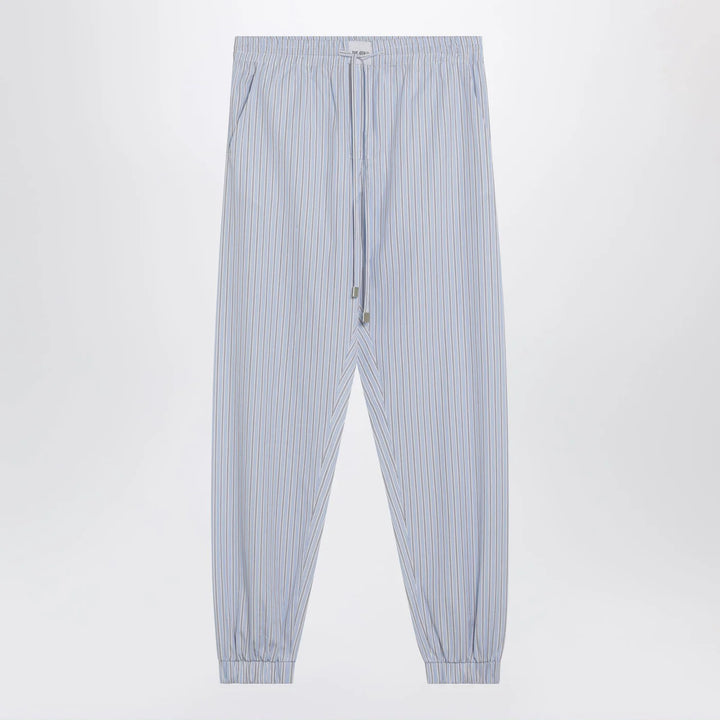 The Attico - Light blue/white striped trousers