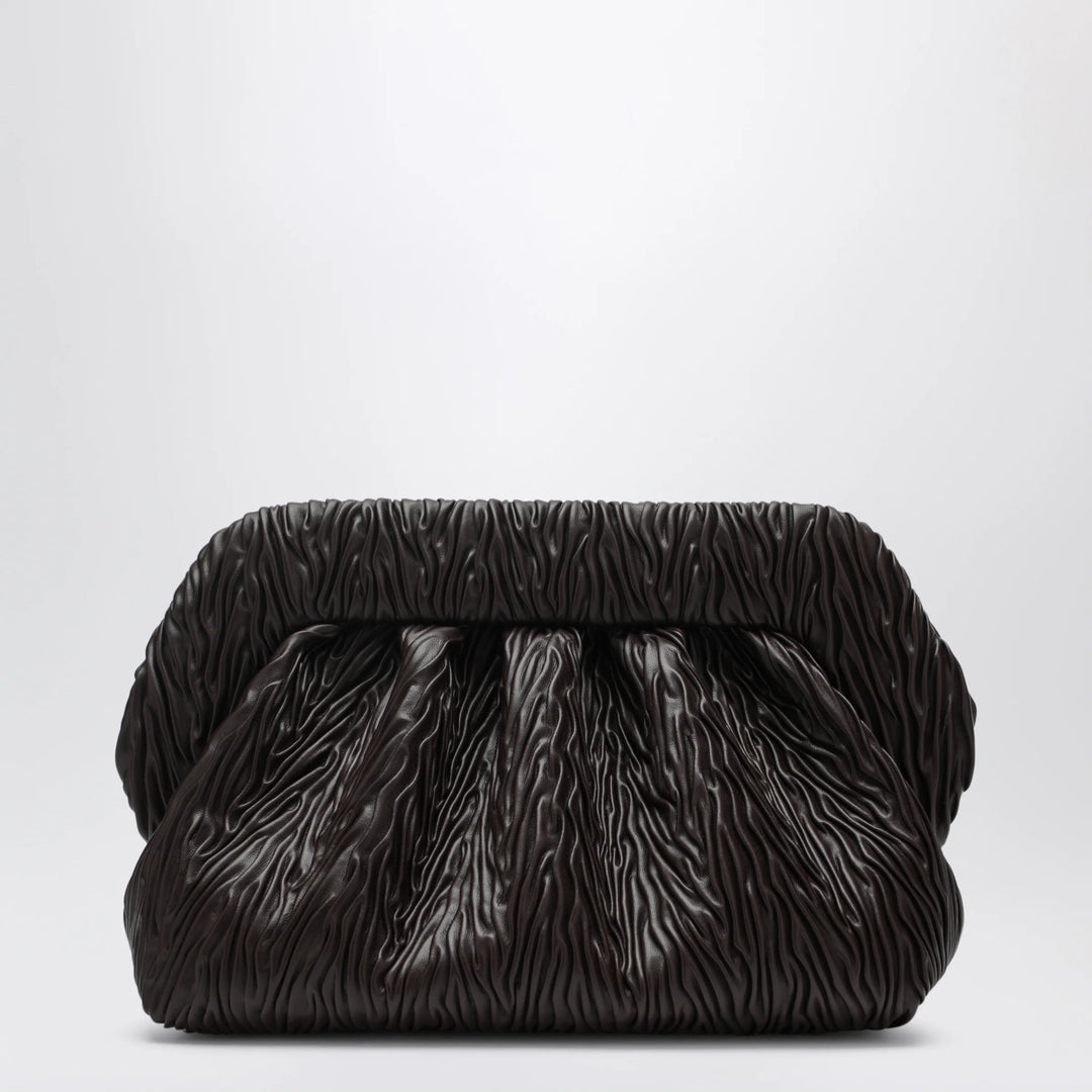 THEMOIRè - Bios embossed vegan leather clutch in brown