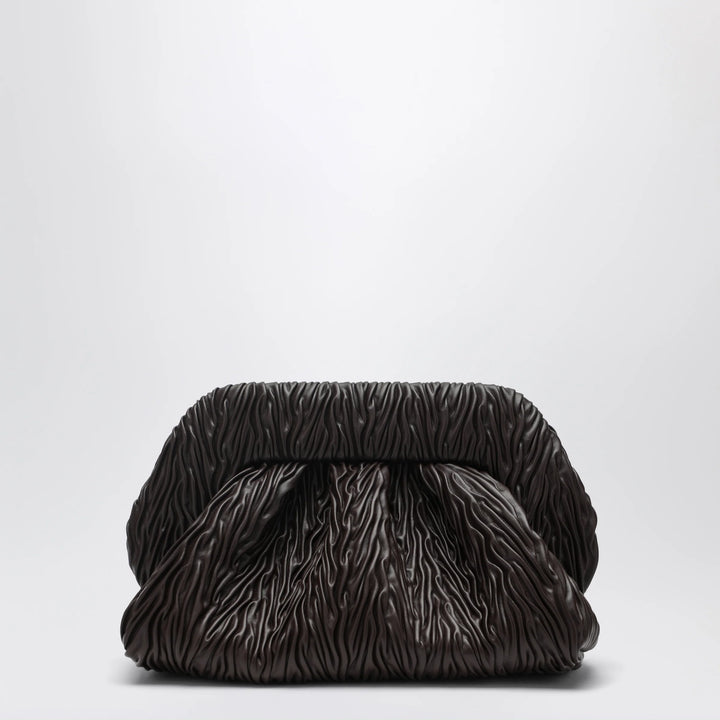 THEMOIRè - Brown Gathered Vegan Leather Clutch