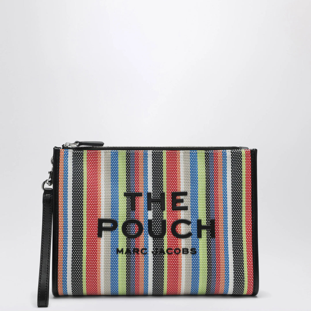 Marc Jacobs - Large rainbow-striped mesh pouch with wrist strap