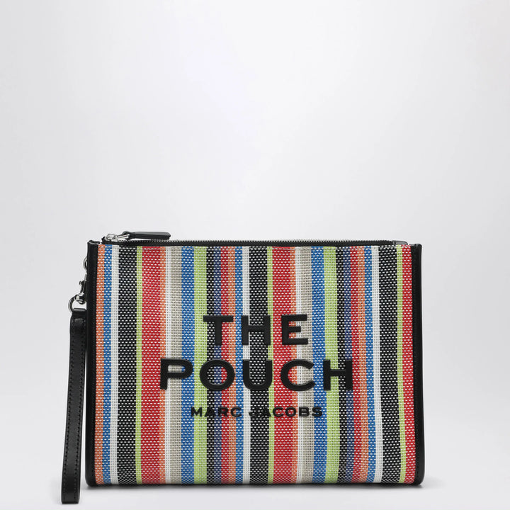 Marc Jacobs - Large rainbow-striped mesh pouch with wrist strap