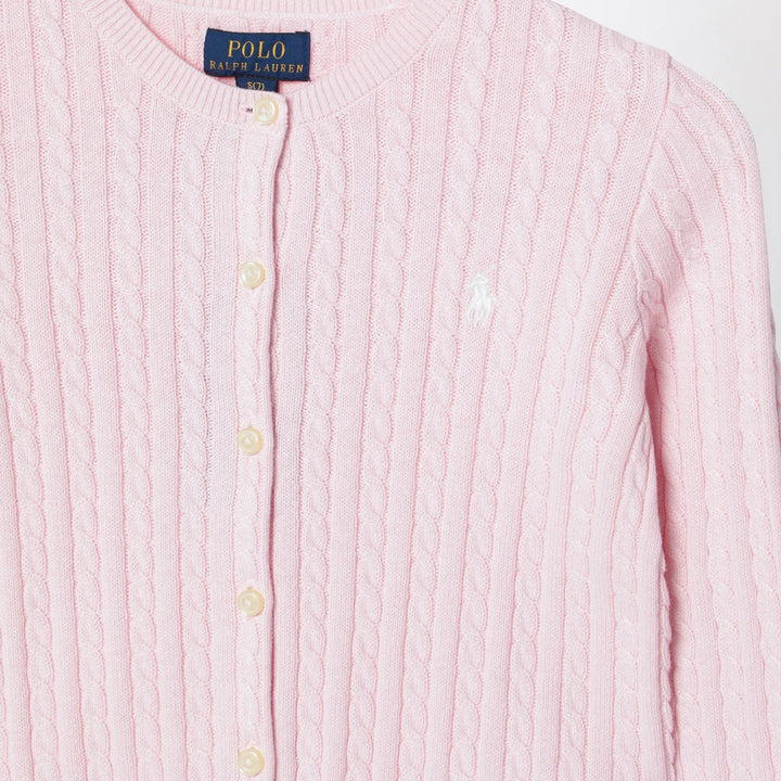 Polo Ralph Lauren - Pink fine cable-knit cotton cardigan