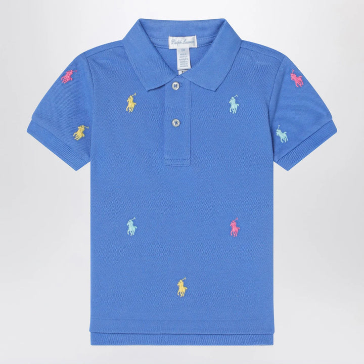 Polo Ralph Lauren - Light blue polo shirt with colourful logo embroidery
