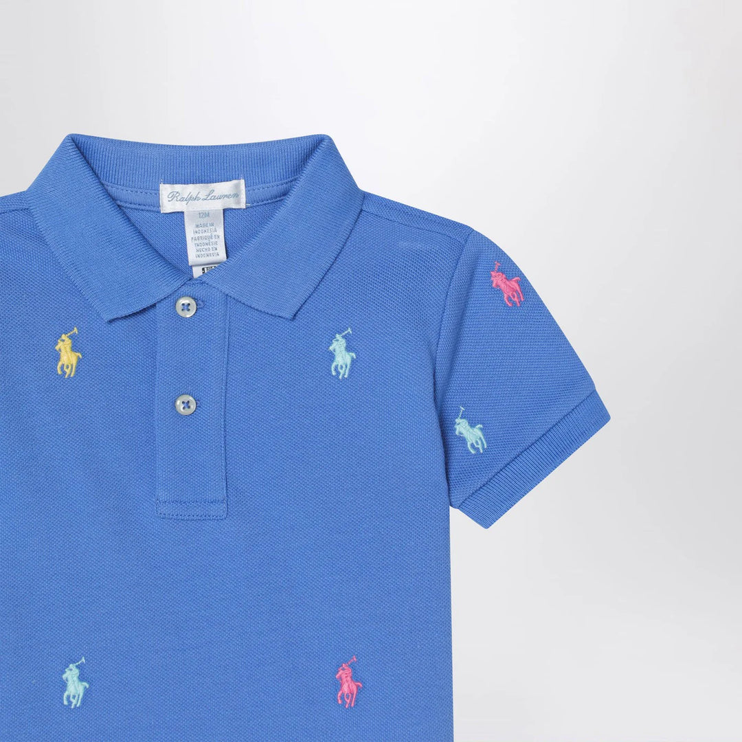 Polo Ralph Lauren - Light blue polo shirt with colourful logo embroidery