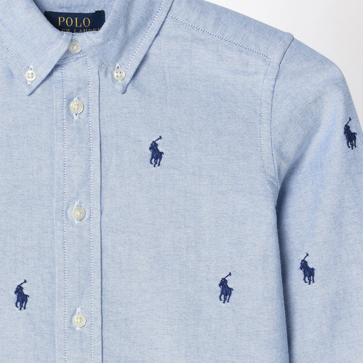 Polo Ralph Lauren - Light blue button-down shirt with logos