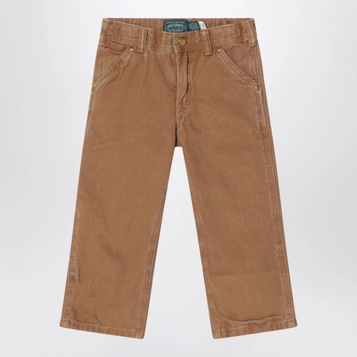 Polo Ralph Lauren - Brown vintage-effect cotton trousers